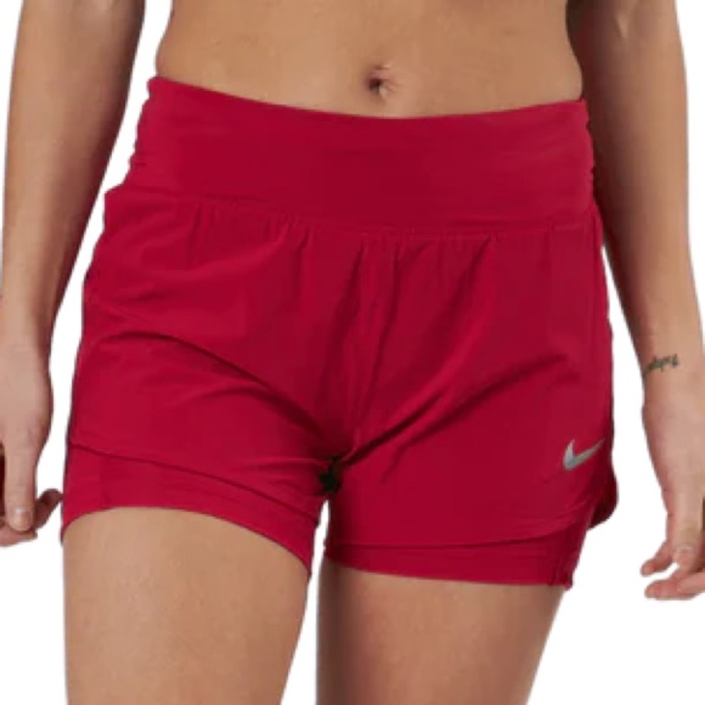 NIKE Eclipse 2-IN-1 DRI-FIT Running Shorts in Red ❤️ - Picture 3 of 15